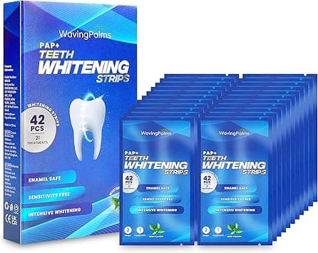 Whitening strips, Teeth whitening Strips, Teeth whitening,42 Upgraded Sensitivity Free Teeth Whitening Strips, Peroxide Free, 21 Treatments for Teeth whitening, Professional and Safe White Strips